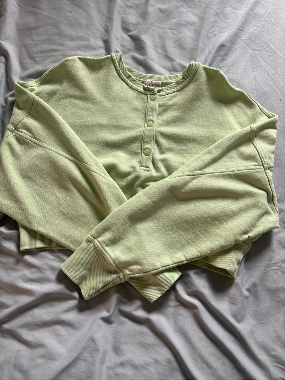 Aerie Light Green Button Up Sweater